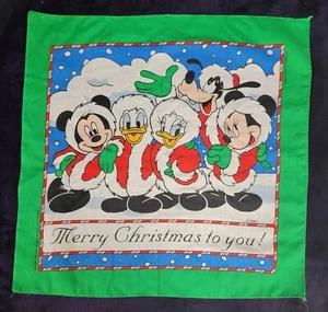 Rare Green Bordered Vintage Disney Mickey/Minnie/Donald Duck/Goofy Handkerchief - Picture 1 of 6