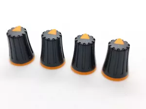 4 Orange & Black D-Shaft Pot Knobs for 6mm 270° DJ-TECH BEHRINGER SOUNDCRAFT - Picture 1 of 6