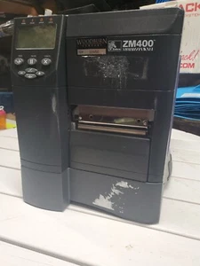 Impresora de etiquetas de código de barras de transferencia térmica Zebra ZM400 WiFi LAN USB sin probar MayWork - Imagen 1 de 5