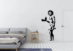 Banksy Comida Rápida Cave Man - Graffiti Arte de Pared Hogar Calcomanía Pegatinas de Vinilo - Imagen 1 de 7