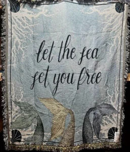 Simply Home Let the Sea Set You Free Afghan Throw Blanket 50" x 60" NEW - Picture 1 of 1