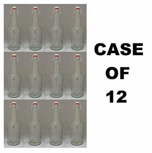 BOTELLAS DE CERVEZA 12 EZ TAPA VIDRIO TRANSPARENTE SODA 32 oz ABATIBLE TOP EZCAP GROLSCH - Imagen 1 de 11