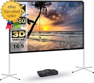 Portable Projector Screen with Stand Outdoor: Camping Projection Screen 80 Inch - Picture 1 of 12