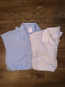 (2) Brooks Brothers 17,5-33 Oberhemden orange blau gestreift Herren " - Bild 1 von 7