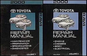 2000 Toyota Rav4 Tienda Manual 2 Volumen Juego OEM Reparar Servicio Books Modelo - Imagen 1 de 2