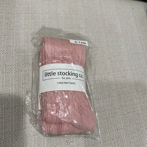 Little Stocking Co. *New* 6-12 M Blush Cable Knit Footless Tights - Picture 1 of 4
