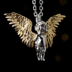 Colgante A24 Ángel con Alas Doradas Amor Plata Esterlina 925 - Imagen 1 de 4