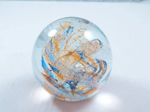 M Design Art Glass Perfect Surfing Rainbow Ocean Wave Paperweight - Picture 1 of 1