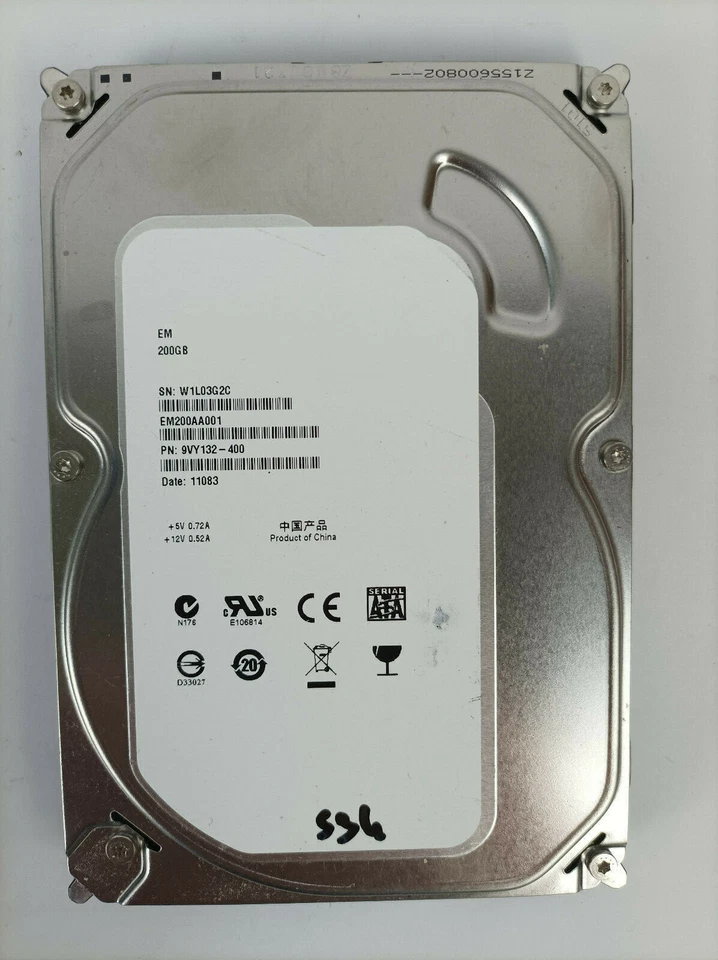 Seagate EM 200GB EM200AA001 100532367 REV B Hard Disk Drive 3.5 SATA 94 - Image 1 of 1