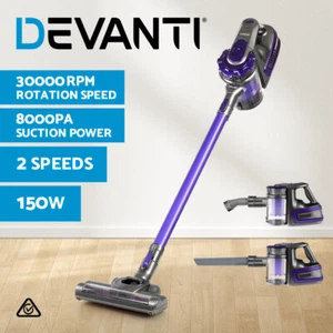 Devanti Stick Vacuum Cleaner Handstick Vac Handheld Bagless Cordless 150W Purple - Picture 1 of 11