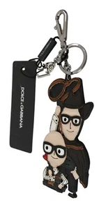 DOLCE & GABBANA Keychain Leather Dominico Stefano SICILY WESTERN Badge RRP $350 - Picture 1 of 6