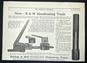 1925 Belding & Mull Handloading Tools Vintage Print Ad A Rifleman Philipsburg PA - Bild 1 von 2