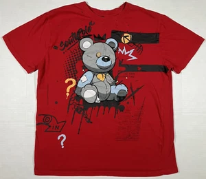 Southpole T-Shirt Teddybär Graffiti rot Grafik Tee Y2K Skater Herren Größe L - Bild 1 von 10