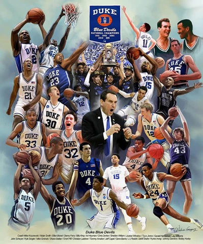 Duke Blue Devils Basketball 26 LEGENDS Historic Commemorative 20x24 POSTER Print Cover