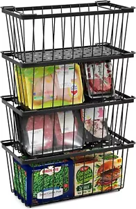 Tafura Chest Freezer Organizer Bins (14x7x6) - 4 Pack Stackable Freezer Baskets - Picture 1 of 6