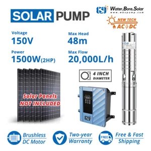 4" AC/DC Hybrid Tiefbohrbrunnen Solar Wasserpumpe 1500W Tauchregler Kit - Bild 1 von 9