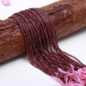 Natural Gem Mozambique Garnet 3mm Size Faceted Cubes 12.5" Strand Spacer Beads - Picture 1 of 5