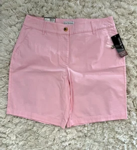 NWT Kim Rogers 12 Womens Shorts Pink 34 Waist Bermuda Tummy Control Ink Marks - Picture 1 of 6
