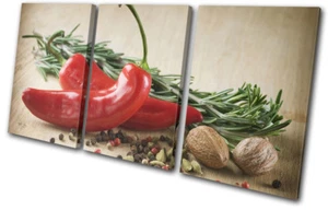 Spices Chili pepper  Food Kitchen TREBLE CANVAS WALL ART Picture Print - Picture 1 of 1