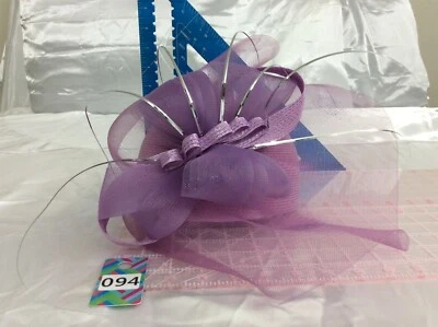 Sombrero Mr Hi's Clásico Pastillero Iglesia Malla Tooled Fascinator Púrpura Lavanda/Plateado Foto 1 de 4