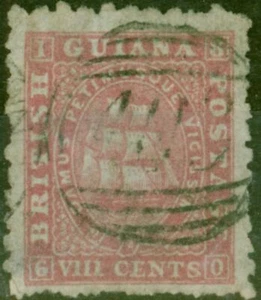 British Guiana 1871 8c Pink SG95 P.10 Fine Used - Picture 1 of 1
