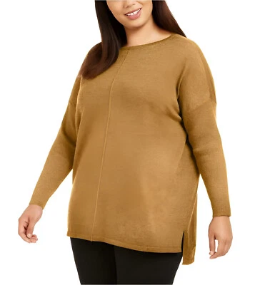 Suéter túnica Style&Co feminino plus size costura frontal cominho tempero plus size 1X - Imagem 1 de 3