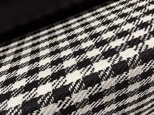 Wool Bouclé Fabric With P.U. Backing, Per Metre - Houndstooth - Black & White - Picture 1 of 3