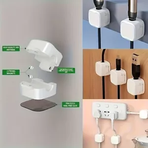 Desk Charging Cable Organizer Traceless Self-Adsorption Winder Cord White Mini - Picture 1 of 10