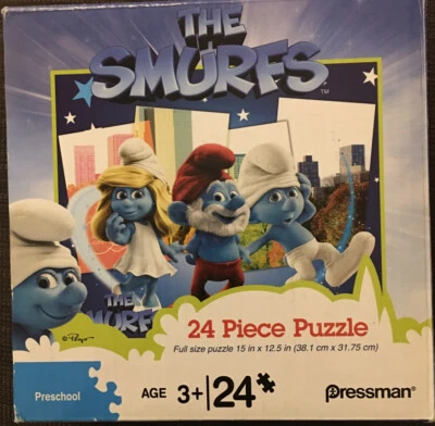 Pressman Smurfs 24 Piece Puzzle Gently Used++ Complete - Image 1 of 4