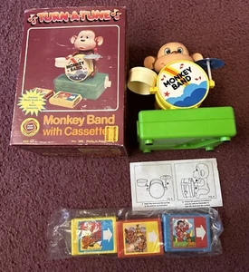 Turn A Tune Musical Monkey Band Cassette Wind Up Rhythm 1980 Rare Vintage - Picture 1 of 11