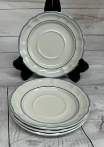Lot of 4 Cordella Stoneware Japan Saucers Bluet 6 1/4" diameter Vintage - Picture 1 of 8
