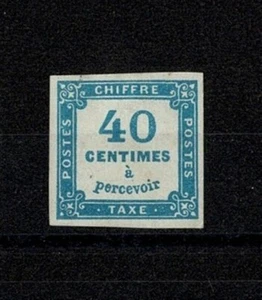 FRANCE YVERT TAXE 7 SCOTT POSTAGE DUE J 8 " 40c BLUE " MH VF SIGNED X457 - Picture 1 of 2