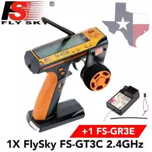 Flysky FS-GT3C 2.4Ghz 3CH Remote Controller w/ FS-GR3E Receiver For RC Car TEXAS - Picture 1 of 14