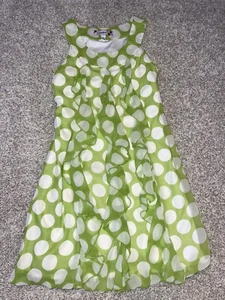 Speechless Girls Green White Polka Dot Dress Sz 8 Ruffle Sleeveless Easter - Picture 1 of 6