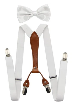 Conjunto de pajarita elástica con tirantes en X para hombre para boda formal evento ropa Foto 1 de 4