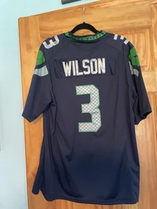 Nike Seattle Seahawks RUSSELL WILSON Navy Blue Football Jersey, Size: LARGE - Bild 1 von 16