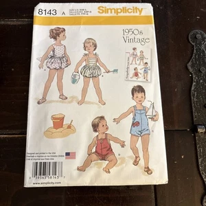 New Simplicity Pattern 8143 Size XXS-L 1950s Vintage One-Piece Playsuits,Uncut - Picture 1 of 6
