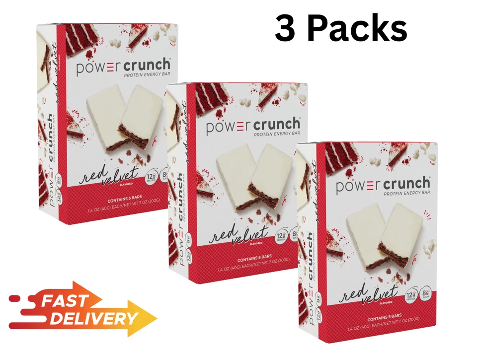 Power Crunch Original Protein Energy Bar, Red Velvet, 1.4 oz, 15 Count Free Ship - Image 1 of 1