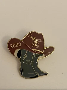 Shriners 2000 Cowboy Hat And Boots Lapel Pin P110 - Picture 1 of 4
