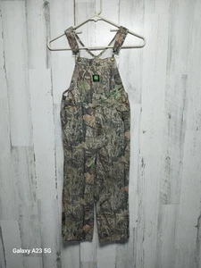 John Deere Overalls Youth Size 7 Camo Bib Suspender Farm Hunting Pockets Boys - Picture 1 of 6