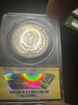 1902 年 O 版 1 美元摩根银元 ANACS 评级 MS63 Rev 色调! 色调 — 第 1/4 张图片