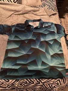 Camisa polo PLG Play Loud Golf para hombre L azul verde negra - Imagen 1 de 9