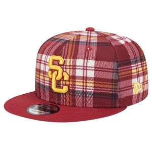 Para hombres New Era Carmesí USC Troyanos Cuadros 9FIFTY Gorra Snapback - Imagen 1 de 6