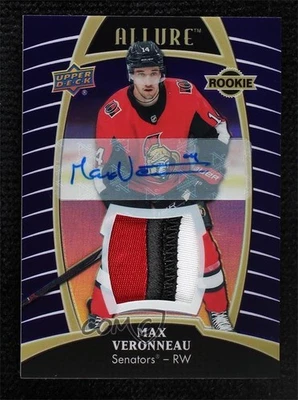 2019-20 Allure Rookies Purple Diamond /10 Max Veronneau RPA Rookie Patch Auto RC - Image 1 of 2