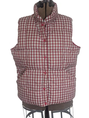 Lands' End Women's Goose Down Puffer Vest Size L  Plaid Country Cottagecore - Image 1 of 4