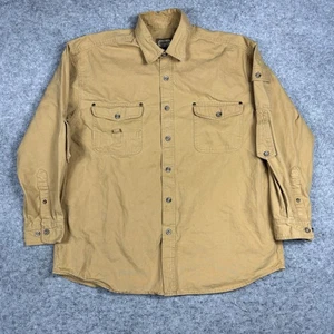 C.E. Schmidt Western Cowboy Workwear Mens XL Beige Heavy Canvas Button Up Shirt - Picture 1 of 7