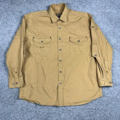 C.E. Schmidt Western Cowboy Workwear Mens XL Beige Heavy Canvas Button Up Shirt - Image 1 of 4