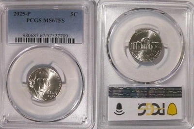 2025 P Jefferson Nickel 5c PCGS MS67FS - Image 1 of 2