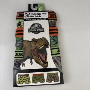Jurassic World 3 Pack Boys Athletic Briefs Size 2t/3t - Picture 1 of 1