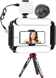 GVM Gimbal Stabilizer Phone Video Light Kit for Smartphone, Content White - Picture 1 of 6
